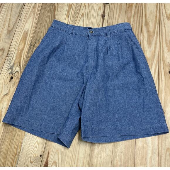 Vintage Lee Jeans Authentic Clothing Pleated Denim High Rise Shorts Size 10 - Picture 1 of 6